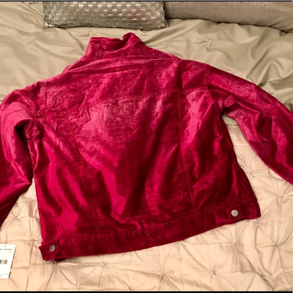 NWT Free People oversized velvet Trucker Jacket XS - Picture 2 of 2